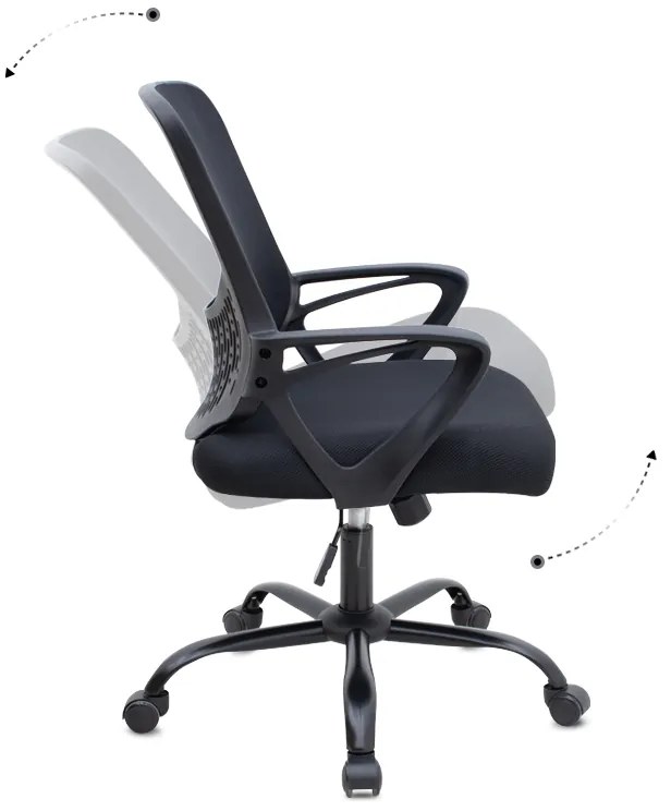 Καρέκλα γραφείου Freda Megapap με ύφασμα Mesh χρώμα μαύρο 65x65x90/100εκ.