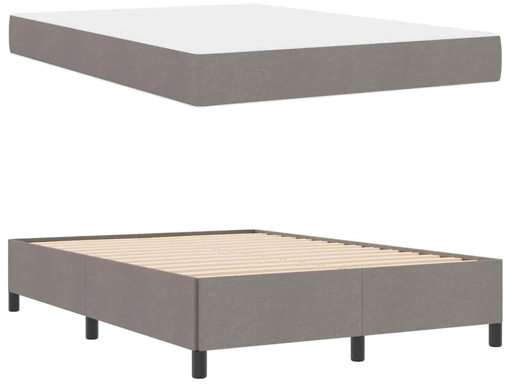 vidaXL Κρεβάτι με ελατήρια Taupe 160 x 200 cm ύφασμα