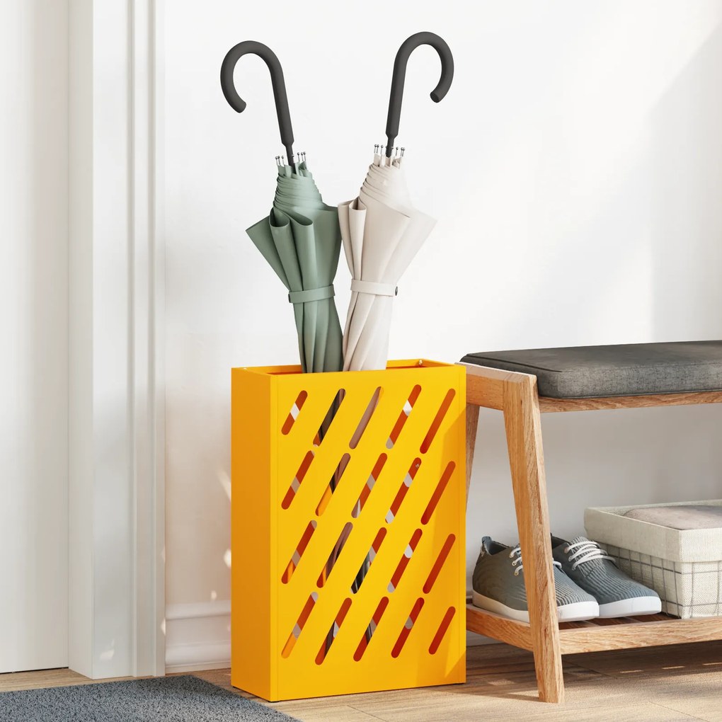 vidaXL Σταντ Ομπρέλας Βαθύ Κίτρινο 28x12x41 εκ. Χάλυβας