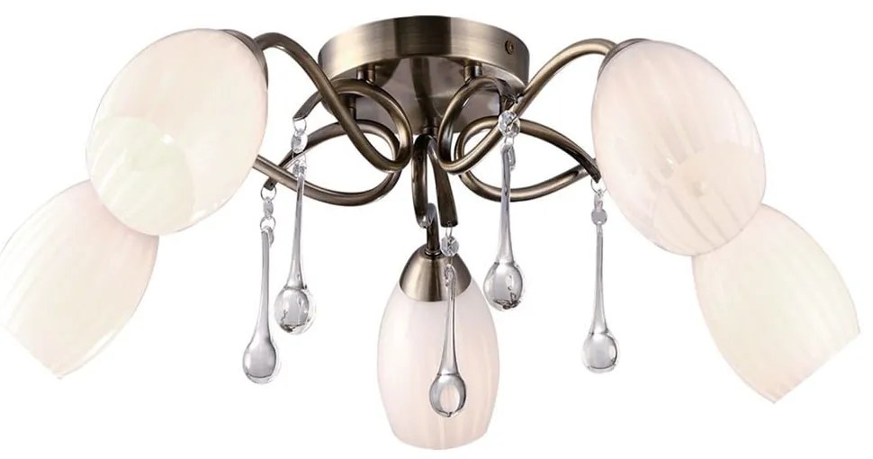 Φωτιστικό Οροφής - Πλαφονιέρα 77-2218 C9534/5 Pero Bronze Homelighting Metal, Glass
