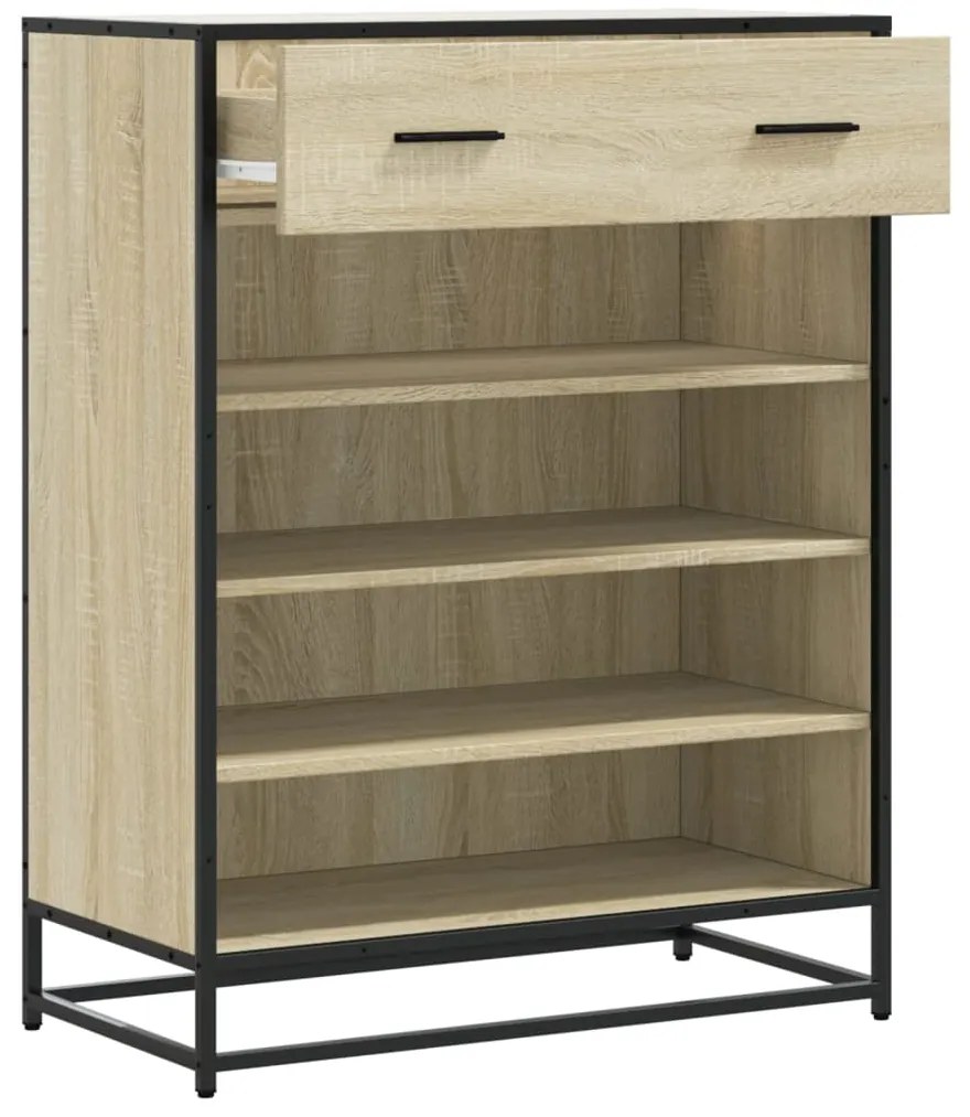vidaXL Ντουλάπι παπουτσιών Sonoma Oak Κατασκευασμένο ξύλο και μέταλλο