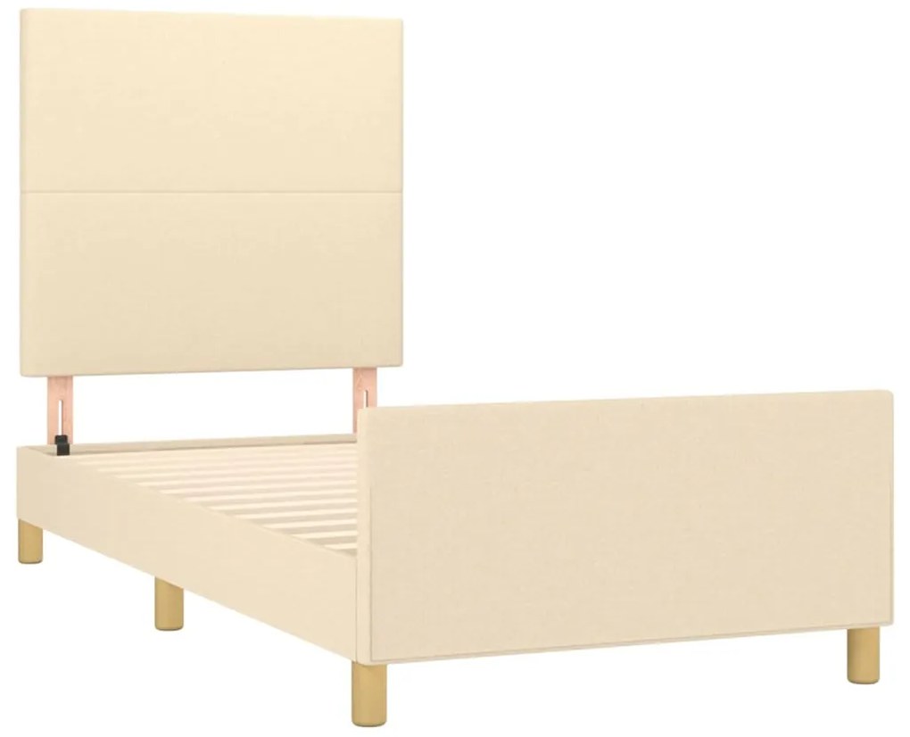 vidaXL Πλαίσιο κρεβατιού χωρίς στρώμα Κρέμα 80x200 cm Ύφασμα