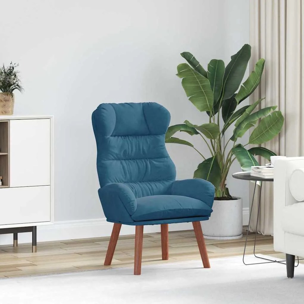 vidaXL Χαλαρωτική Πολυθρόνα Μπλε 69 x 74 x 93 εκ. Βελούδο