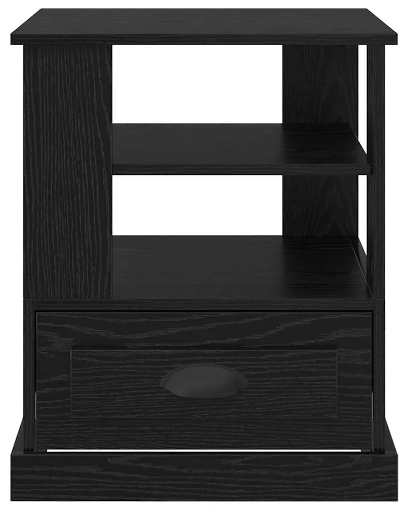 vidaXL Κομοδίνο με ράφι Μαύρη δρυς 50 x 50 x 60 cm Επεξεργασμένο ξύλο