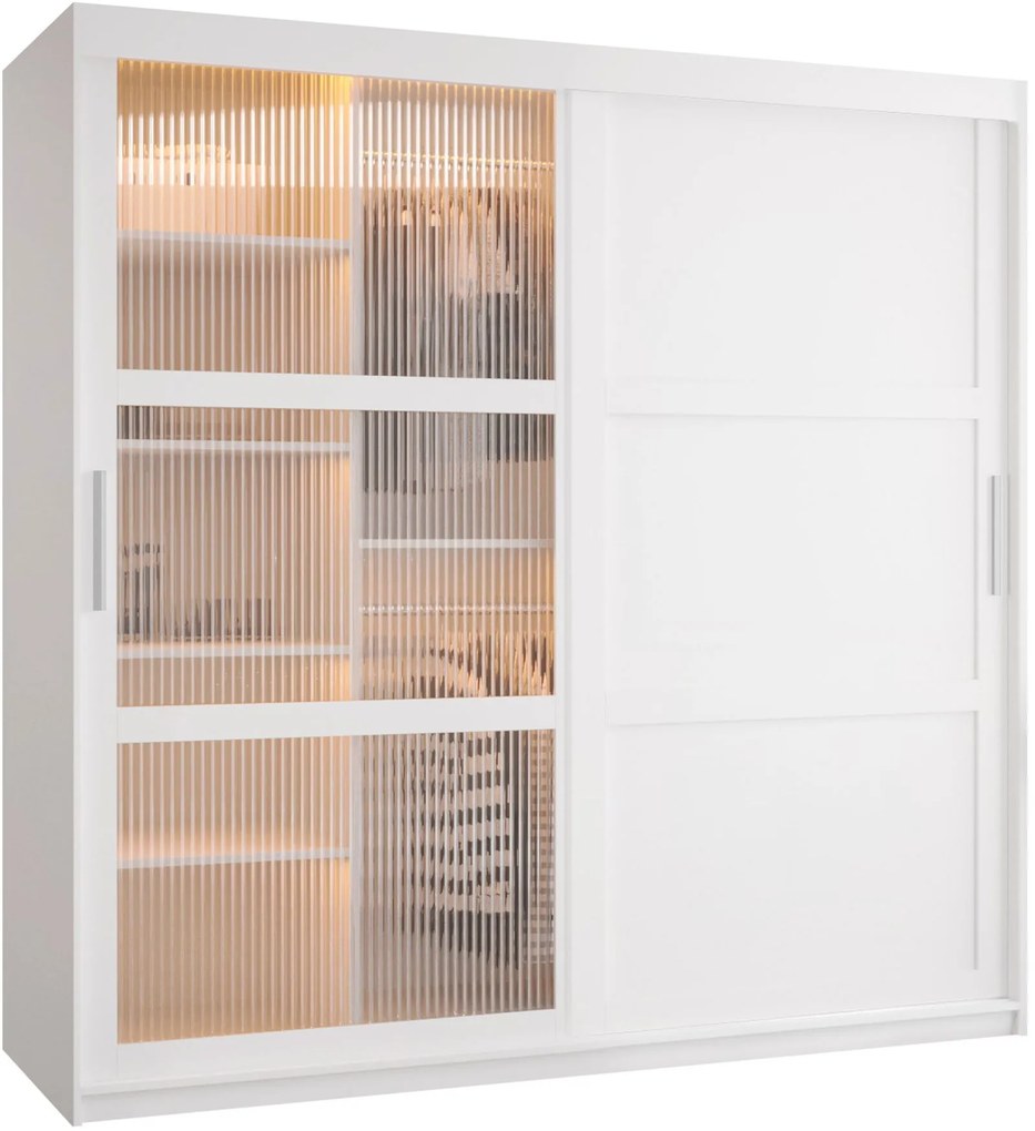 Ντουλάπα Flutes III 180 Συρόμενη-Λευκό