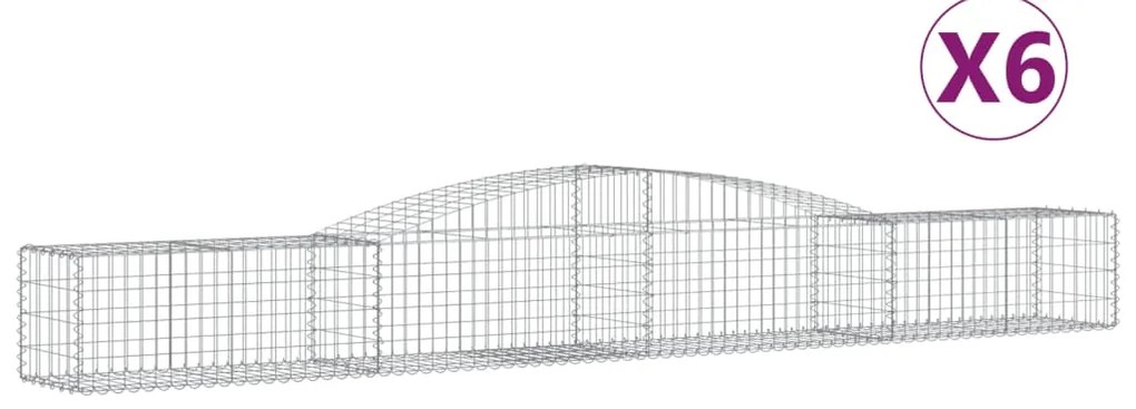 vidaXL Συρματοκιβώτια Τοξωτά 6 τεμ. 400x50x40/60 εκ. Γαλβαν. Ατσάλι