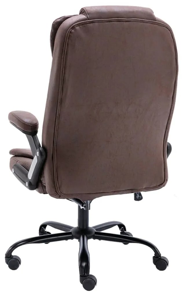 vidaXL Πολυθρόνα Γραφείου Σκούρο Καφέ από Γνήσιο Δέρμα