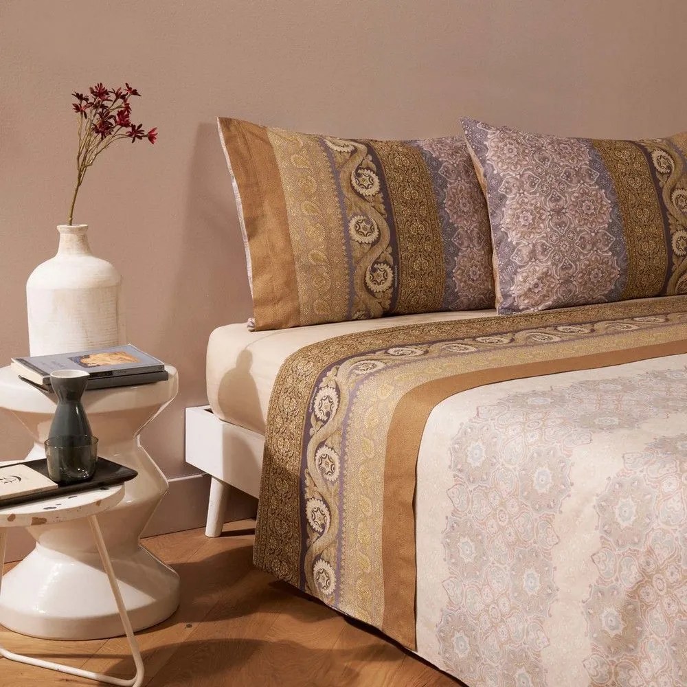 Σεντόνια Tremezzo (Σετ 4τμχ) Beige Bassetti Queen Size 250x280cm 100% Βαμβάκι