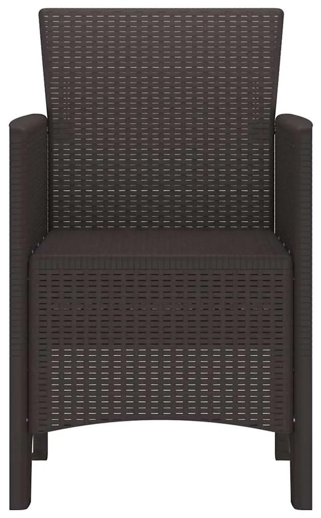 vidaXL Καρέκλα Κήπου 2 pcs Καφέ 53 x 49 x 85 εκ. PP