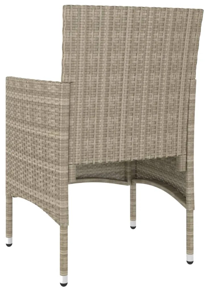 vidaXL Καρέκλα και Σκαμπό Κήπου Σετ 4 Τεμαχίων Μπεζ Συνθετικό Ρατάν