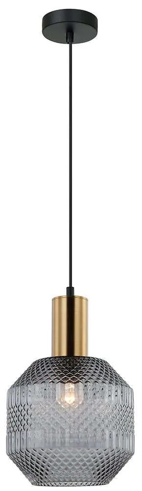 Φωτιστικό Οροφής Ariadne 4266900 20x185,5cm 1xE27 40W Black-Gold Viokef Metal, Glass