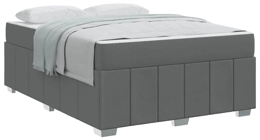 vidaXL Σκελετός Κρεβατιού Σκούρο γκρι 140 x 200 cm ύφασμα