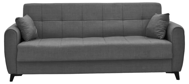 Καναπές-κρεβάτι με αποθηκευτικό χώρο τριθέσιος Lincoln pakoworld ανθρακί ύφασμα 225x85x90εκ