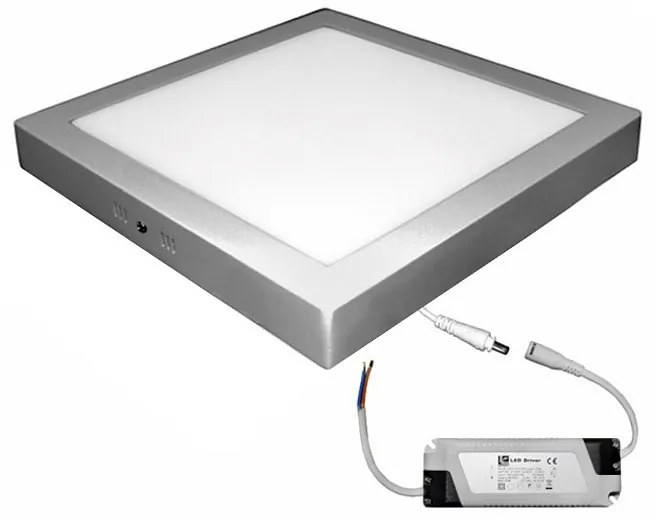 Adeleq Led Φωτιστικό Επίτοιχο Αλουμινίου Τετράγωνο 30W 3000K Ασημί 21-03032600
