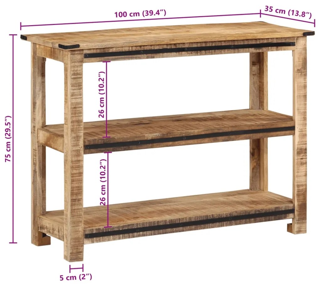 ΤΡΑΠΕΖΙ ΚΟΝΣΟΛΑ 100X35X75 ΕΚ. ΑΠΟ ΜΑΣΙΦ ΞΥΛΟ ΜΑΝΓΚΟ 374055