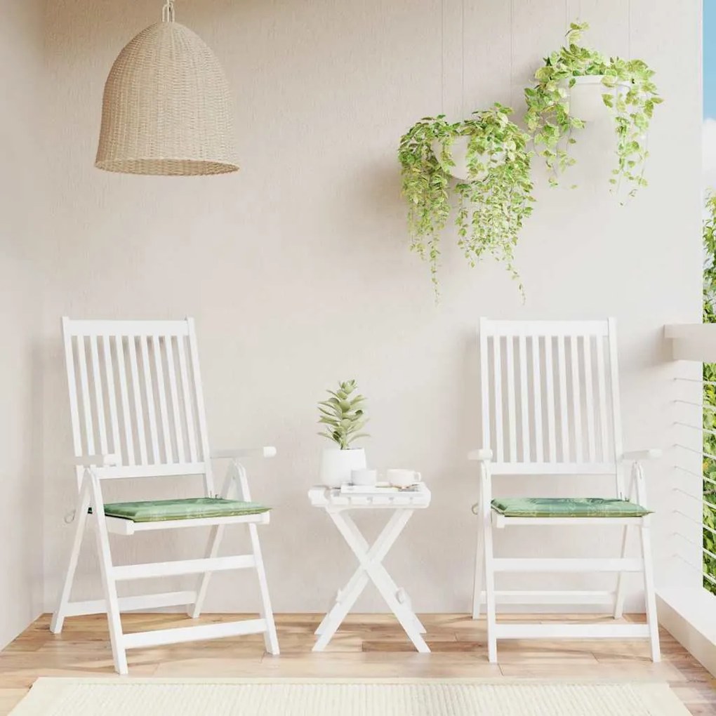 vidaXL Μαξιλάρια Καρέκλας 2 τεμ. Σχέδιο Φύλλων 50x50x4 εκ. Υφασμάτινα