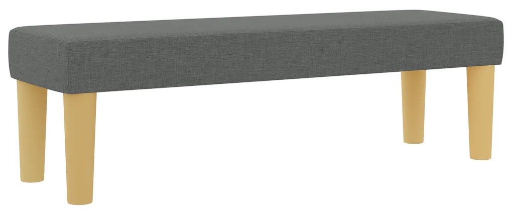 vidaXL Κρεβάτι Box Spring με Στρώμα & Πάγκο Σκούρο Γκρι 120x190 εκ Ύφασμα