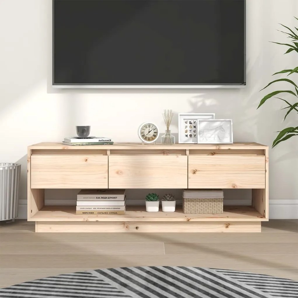 vidaXL Έπιπλο Τηλεόρασης 110,5 x 34 x 40 εκ. από Μασίφ Ξύλο Πεύκου