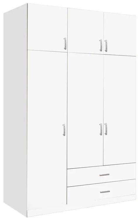 Intrahome Ντουλάπα τρίφυλλη με συρτάρια Royal Intrahome σε λευκή απόχρωση 150x58x230εκ | SKU: INTRAPA-472111177
