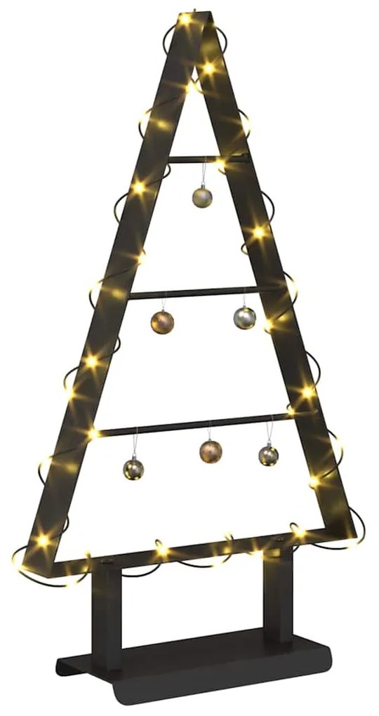 vidaXL Μεταλλικό χριστουγεννιάτικο δέντρο με βάση Μαύρο 60 cm Ατσάλι