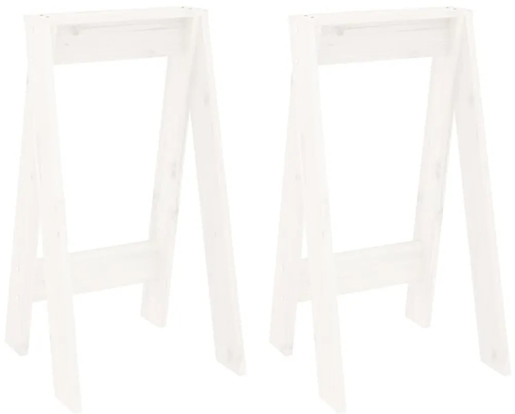 vidaXL Σκαμπό 2 Τεμ. Λευκή 40x40x75 εκ. από Μασίφ Ξύλο Πεύκου