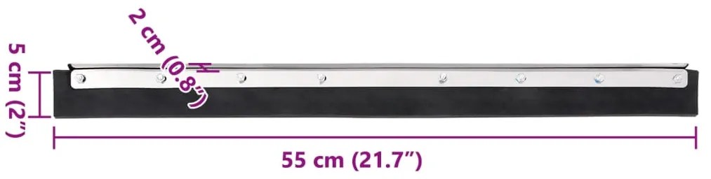 vidaXL Κεφαλή Σκουπίσματος Δαπέδου 55x2x5 εκ. Ατσάλι/Καουτσούκ