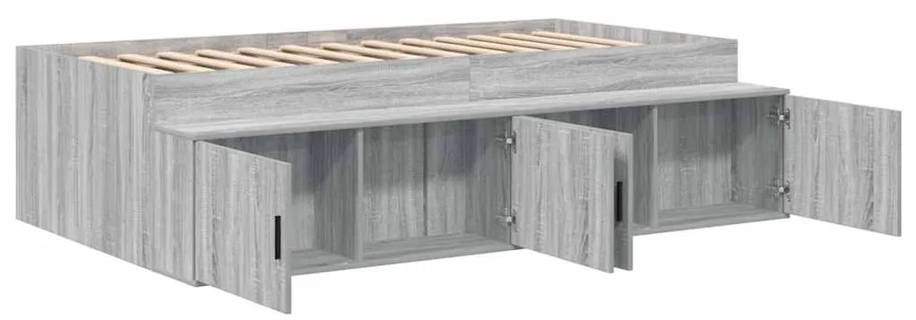 vidaXL Κρεβάτι με αποθηκευτικό χώρο Γκρι sonoma 75 x 190 cm