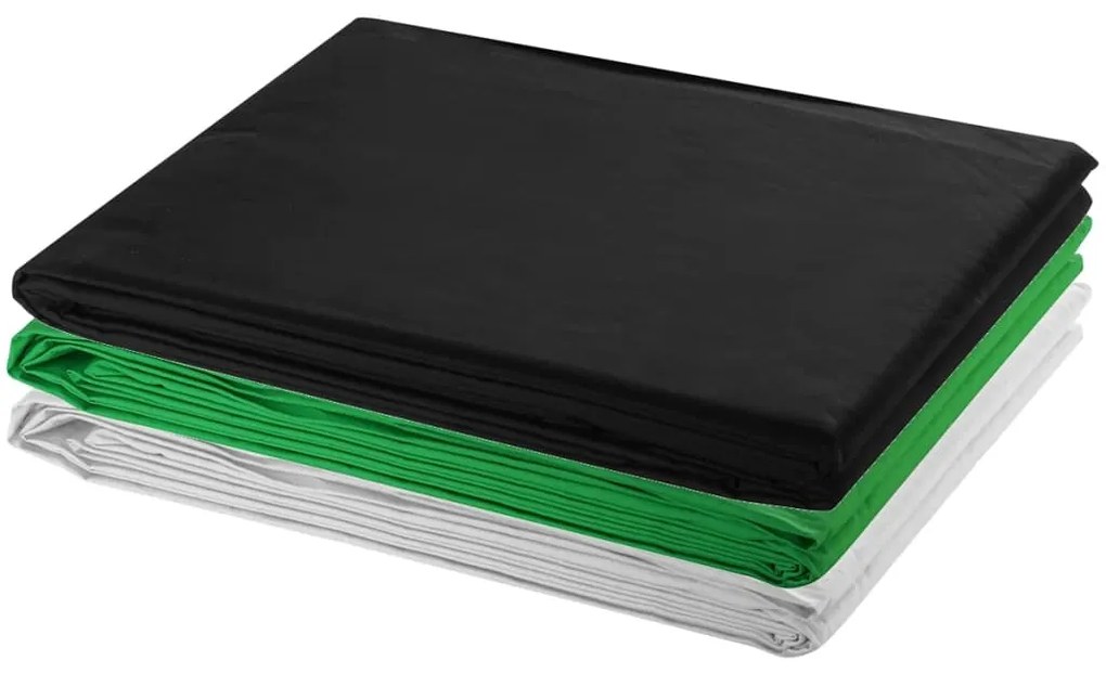 vidaXL Κιτ Στούντιο με 3 Βαμβακερά Φόντα και Ρυθμιζόμενη Βάση 3 x 5 μ.