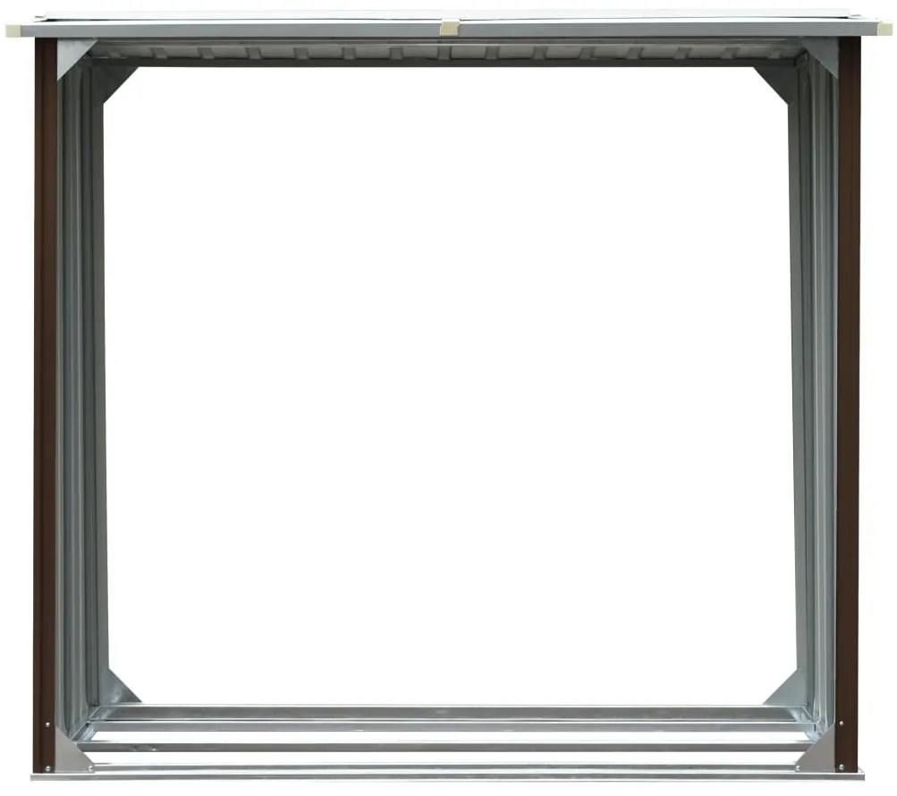 vidaXL Υπόστεγο Αποθήκευσης Ξύλων Καφέ 172x91x154 εκ. Γαλβ. Ατσάλι