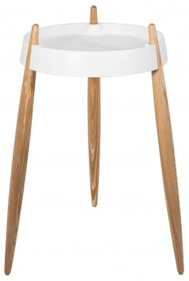Τραπεζάκι Βοηθητικό Liola ZLS0101 40x67cm White-Natural Zafferano