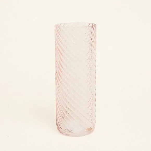 Beauty Home Γυάλινο Βάζο με Εφέ Στροβιλισμού 10cm x 26.5cm Πράσινο