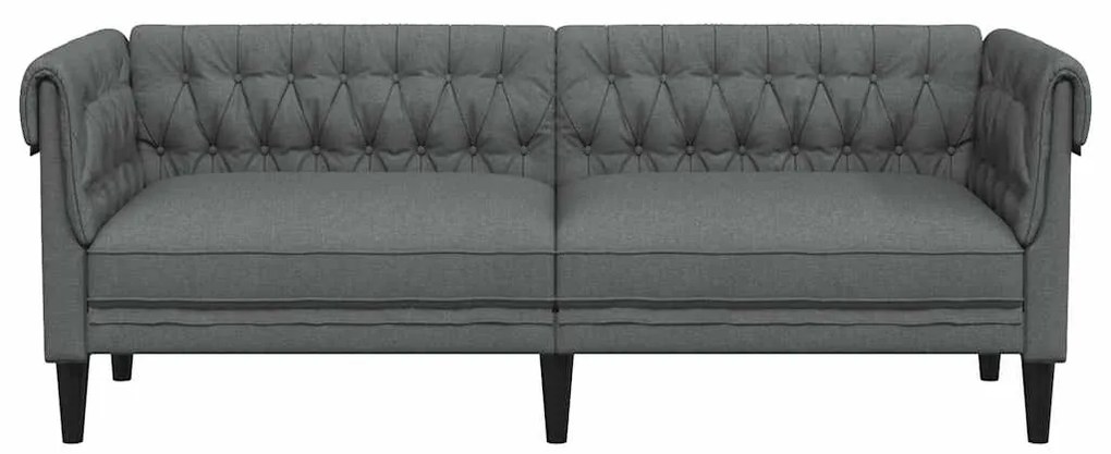 vidaXL Καναπές Τριθέσιος Chesterfield Σκούρο Γκρι Υφασμάτινος