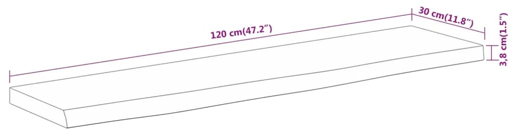 ΡΑΦΙ ΕΠΙΤΟΙΧΙΟ ΟΡΘ. LIVE EDGE 120X30X3,8 ΕΚ. ΜΑΣΙΦ ΞΥΛΟ ΑΚΑΚΙΑΣ 370290