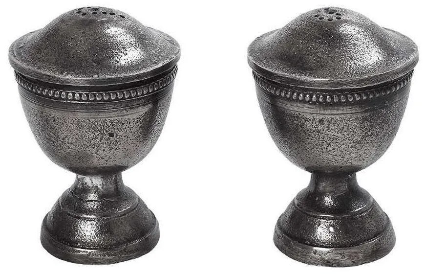 Αλατοπίπερο (Σετ 2Τμχ) FLA326 5x5x7cm Silver Espiel Aluminium