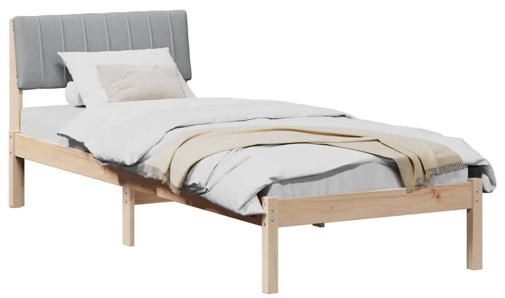 vidaXL Σκελετός Κρεβατιού Καφέ και ανοιχτό γκρι 75 x 190 cm