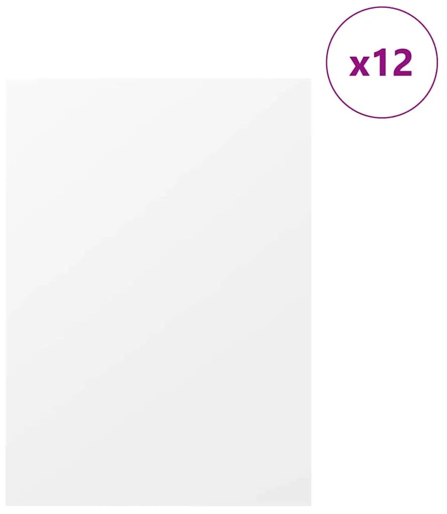 vidaXL Διακοσμητικά Πάνελ 12 pcs Λευκό 30 x 42 x 0.3 εκ