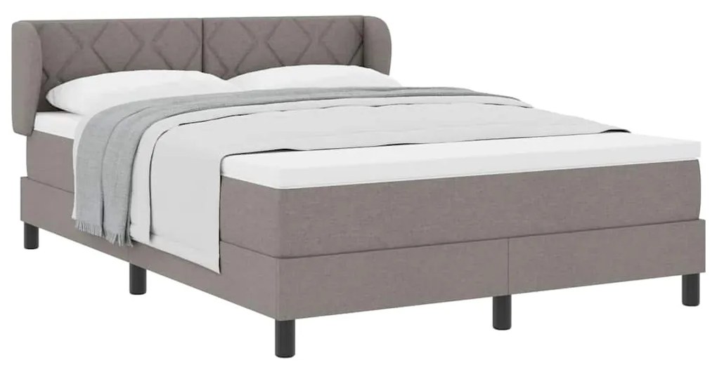 vidaXL Κρεβάτι box spring με στρώμα Taupe 140 x 200 cm ύφασμα