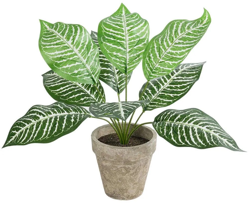 Τεχνητό Φυτό Σε Κασπώ Zebra 20898 Φ40x33cm Grey-Green GloboStar Polyethylene,Fabric