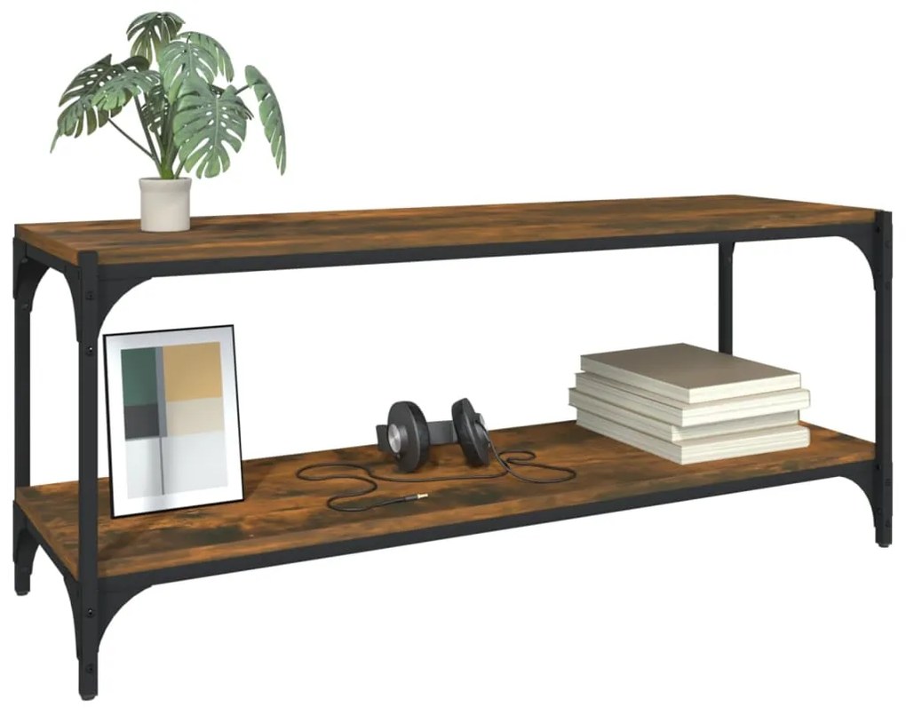 vidaXL Έπιπλο Τηλεόρασης Καπνιστή Δρυς 100x33x41 εκ Επεξ. Ξύλο&Ατσάλι