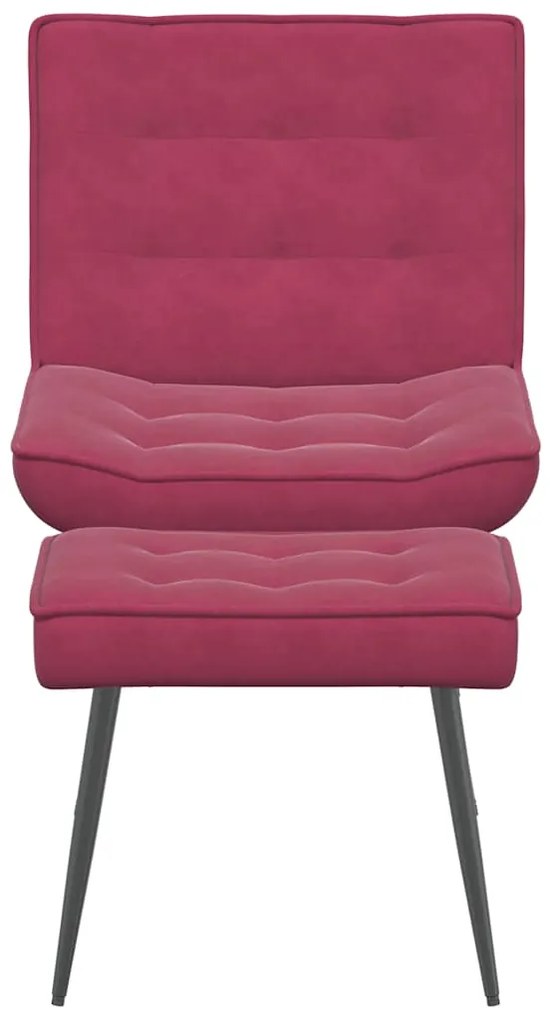 vidaXL Πολυθρόνα Relax Μπορντό Βελούδινη με Σκαμπό