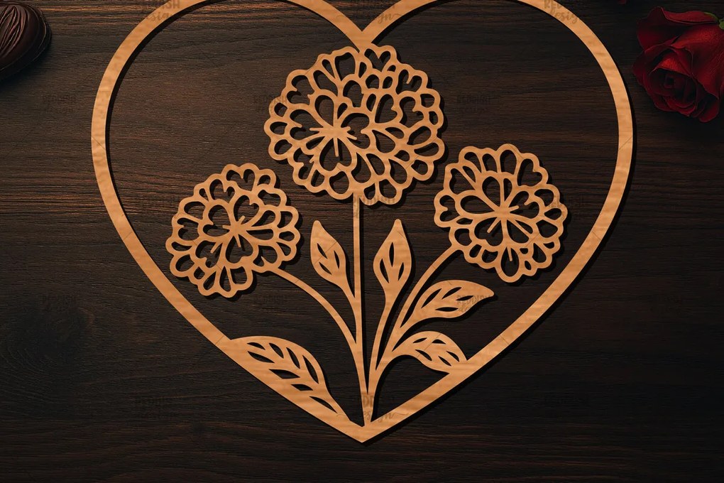 Σετ των 2 Intra απο ξύλο plywood 3mm-4mm πάχος – Ξύλο κοπής Valentine Heart Δίασταση  20x20 cm INTRAFABR-113516954