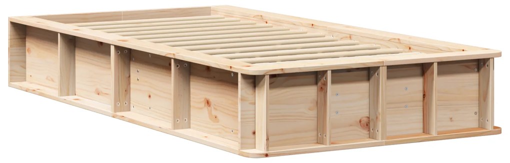 vidaXL Σκελετός Κρεβατιού Καφέ 90 x 200 cm Μασίφ ξύλο πεύκου