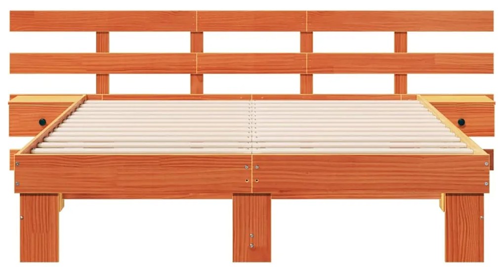 vidaXL Σκελετός Κρεβατιού Καφέ 150 x 200 cm Στερεά ξυλεία πεύκου