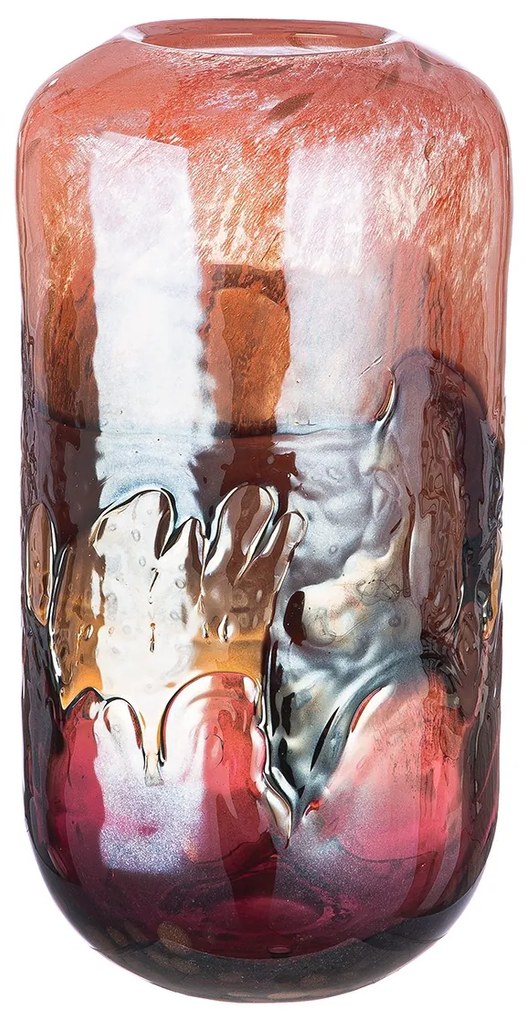 Γυάλινο Βάζο -Apart- Πορτοκαλί/Ροζ 35x20cm