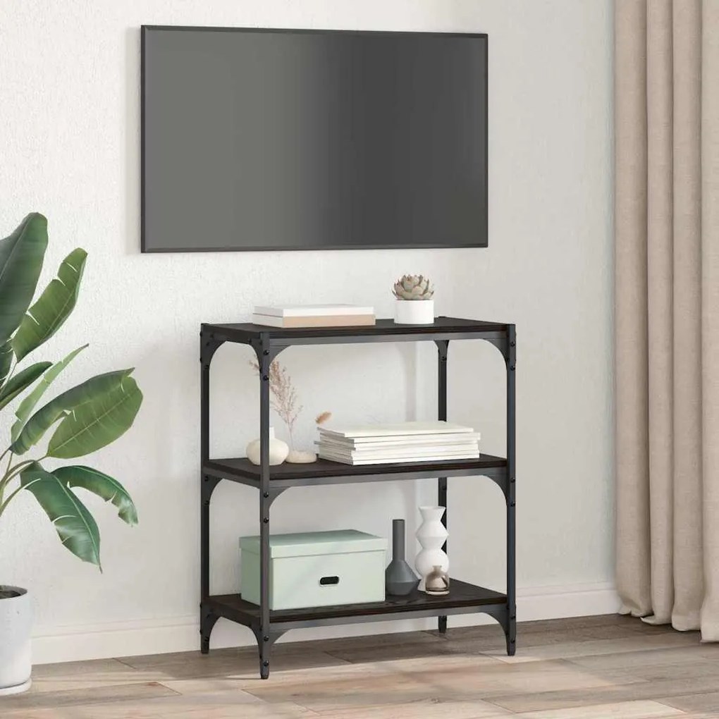 vidaXL Βιβλιοθήκη Μαύρη δρυς 60 x 33 x 71 εκ. Επεξεργασμένο ξύλο