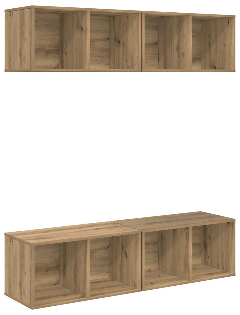 vidaXL Τηλεοπτική Κάβα Τοίχου 4 pcs artisan δρυς 37 x 37 x 72 εκ