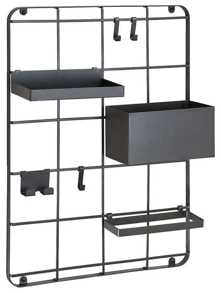 Κρεμάστρα Bad Organis. Framework Grid 8040 40x54x1,7cm Black Kleine Wolke Metal