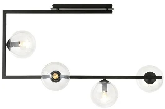 Φωτιστικό Οροφής Ατσάλι-Γυαλί 4xE14 SOMA Made in Poland Emibig-1289/4-Διάφανο 1289/4