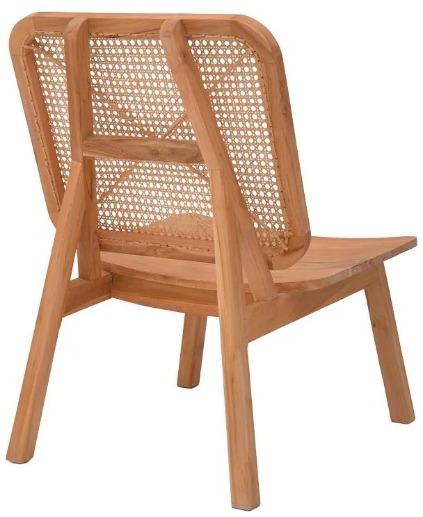 Καρέκλα Viborg φυσικό teak ξύλο-φυσικό rattan 60x75x87εκ