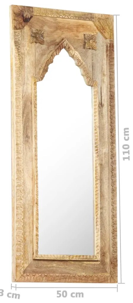 vidaXL Καθρέφτης 50 x 3 x 110 εκ. από Μασίφ Ξύλο Μάνγκο